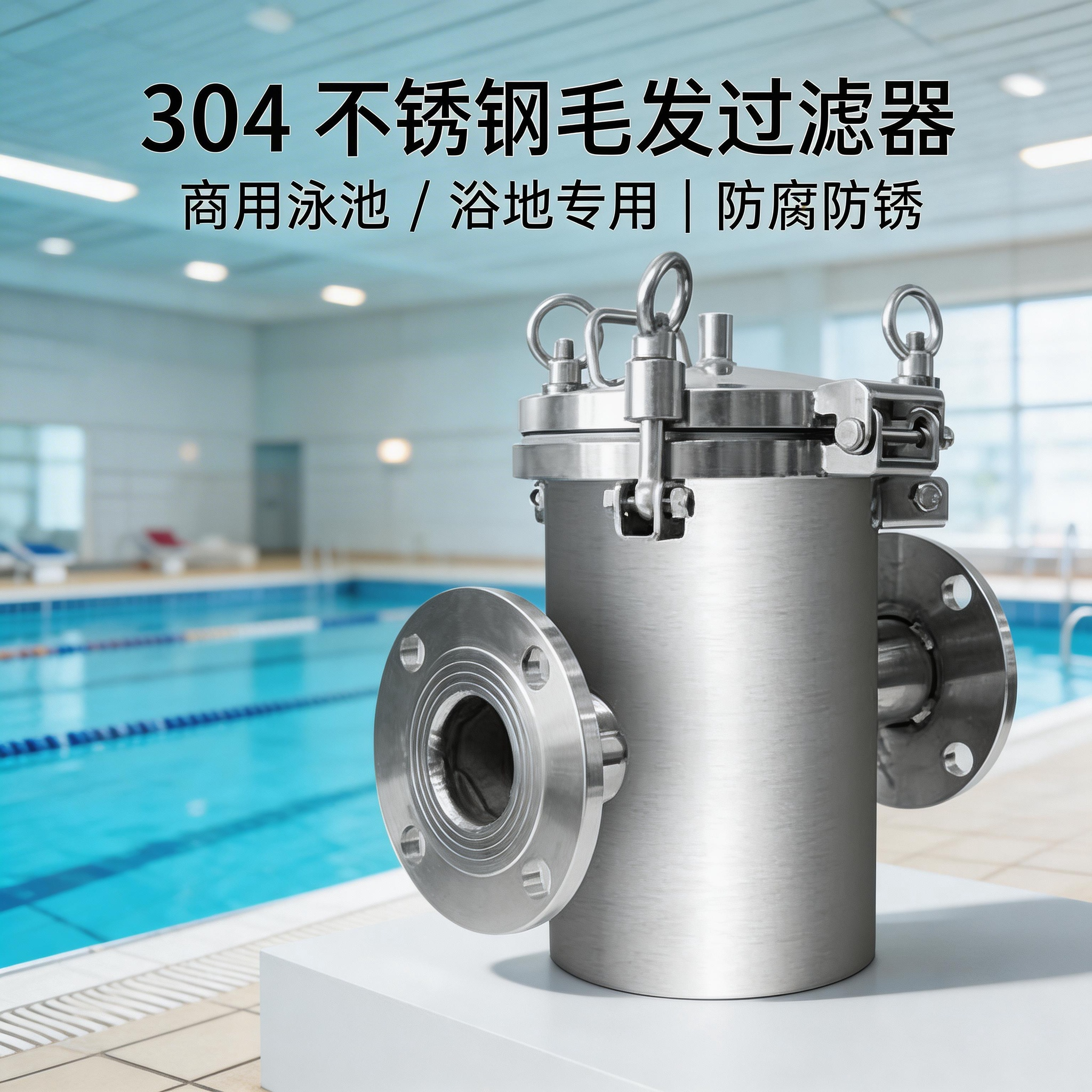 304 不锈钢毛发过滤器商用泳池浴池排水防堵收集器防腐防锈