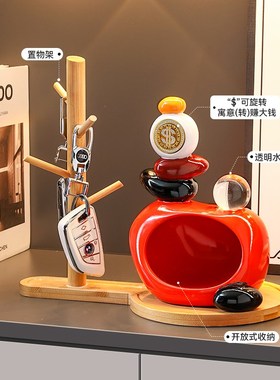 时来运转摆件客厅进门玄关入户电视柜酒柜办公室招财石头装饰品