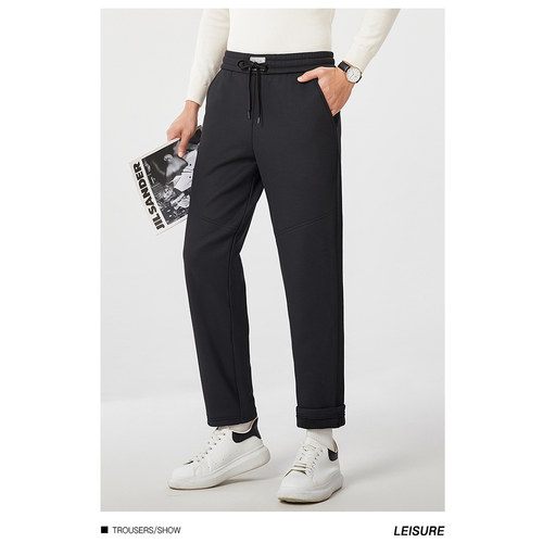 汤尼狄雅奥利绒蓄热保暖加绒休闲裤男女同款潮流男装显瘦运动裤