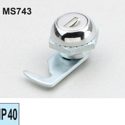 工业柜门锁圆柱锁回转直角锁电气柜门锁MS743