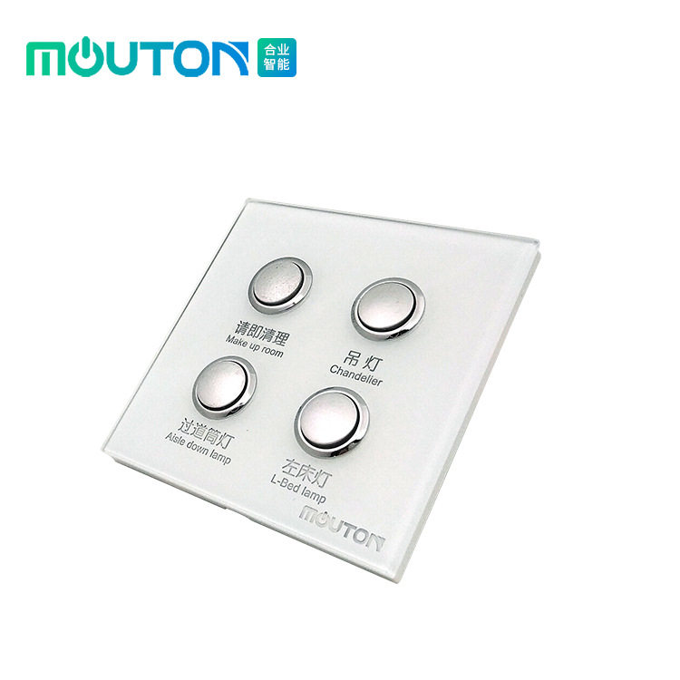 惠州酒店墙壁轻触开关 智能触摸开关可与客控RCU主机对接开关面板