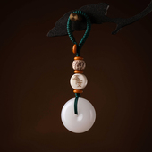 玛瑙玉髓平安扣玉石m吊坠汽车钥匙扣挂件高档精致手工编织饰品情