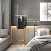 意式 轻奢衣架落地卧室简易衣w服架子客厅门口家用挂衣架玄关衣帽