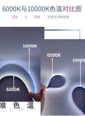 准色温12V/24V2835裸板LED5050贴片E不防水60珠/120珠10000K灯带