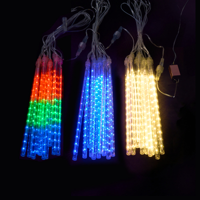 流星雨led灯j七彩灯闪灯串灯满天星户外防水场景布置庭院挂树装饰