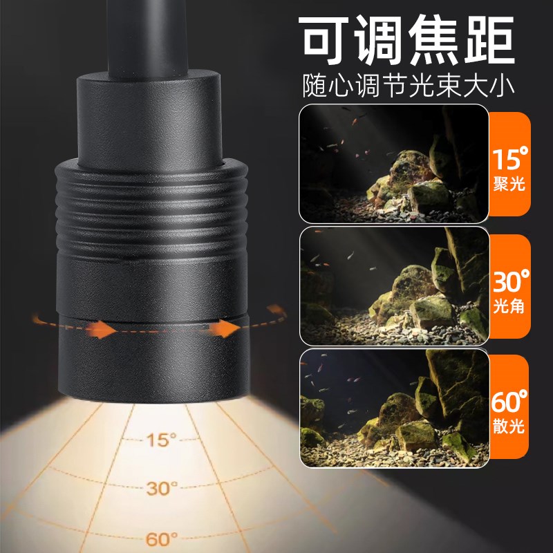 鱼缸灯射灯南美缸小型鱼缸照明观赏灯水草lPed氛围灯管水族箱