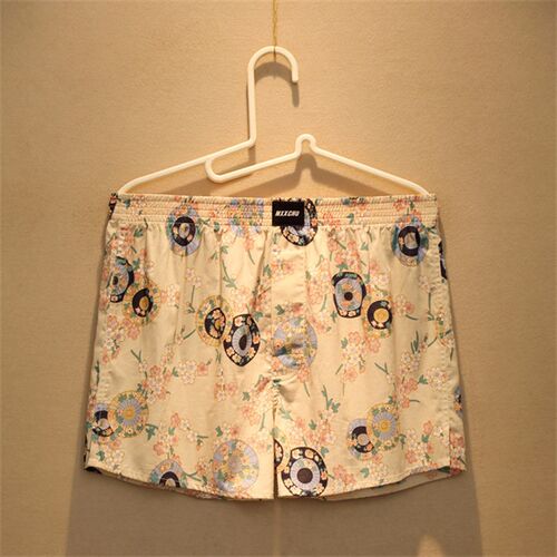 男士纯棉宽松阿罗裤内裤透气宽松居家男生印花家居W四角裤四角短