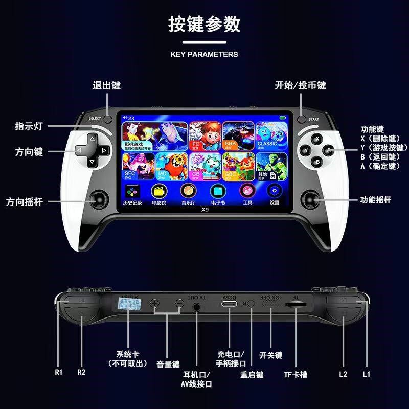 经典怀旧摇c杆掌上游戏机2025双人无线手柄魂斗罗街机儿童掌机电