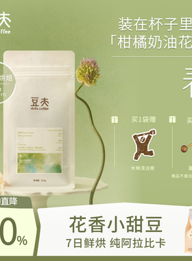 豆夫【春】柑橘果香浅烘咖啡豆进口意式拼配精品耶加雪菲7日烘焙