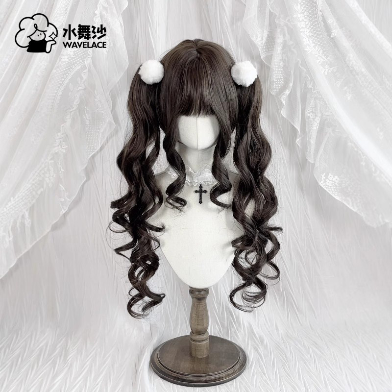 【芙碟恋曲】水舞沙假发女虎口夹长卷发双马尾lolita罗马卷全头套