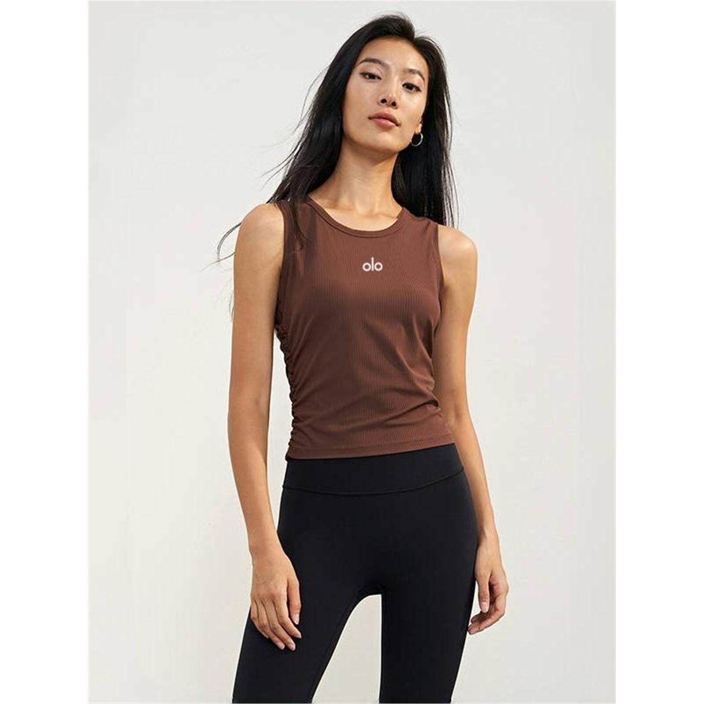 美国NOMALO款显女紧身运动上衣螺纹服背心瘦四季瑜伽搭跑步内外穿