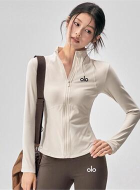 美国nomalo上衣服普拉提修身显瘦秋冬薄绒立领外套运动瑜伽训练