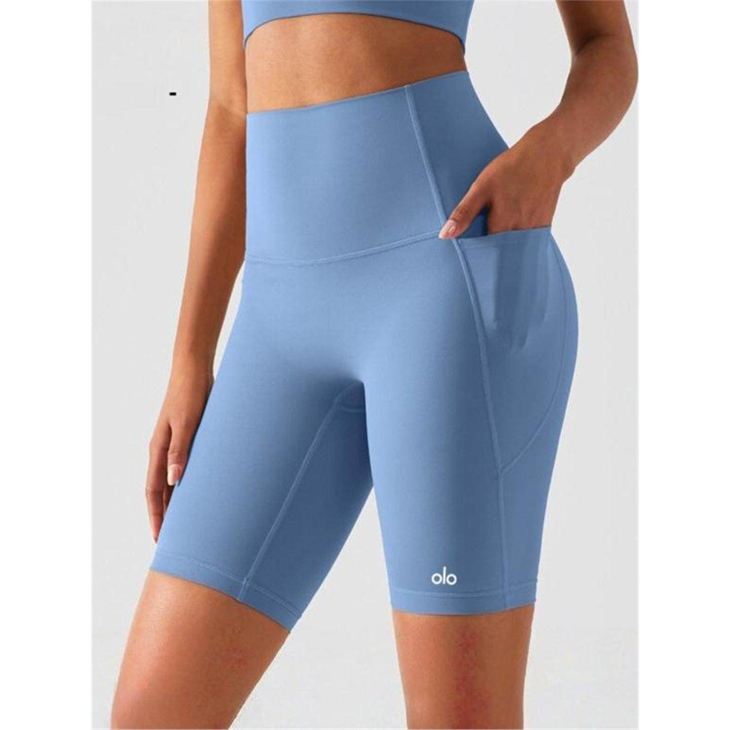 美国NOMALO健身口袋高腰瑜伽臀美国蜜桃跑步短裤尴尬运动线裤五分