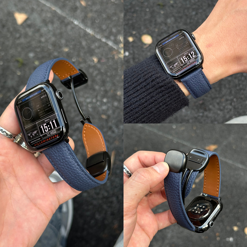 LINEVEK适用于苹果手表真皮表带