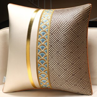 精选夏天抱枕套新中式客厅沙发靠枕不含芯夏季款透气办公室腰枕靠