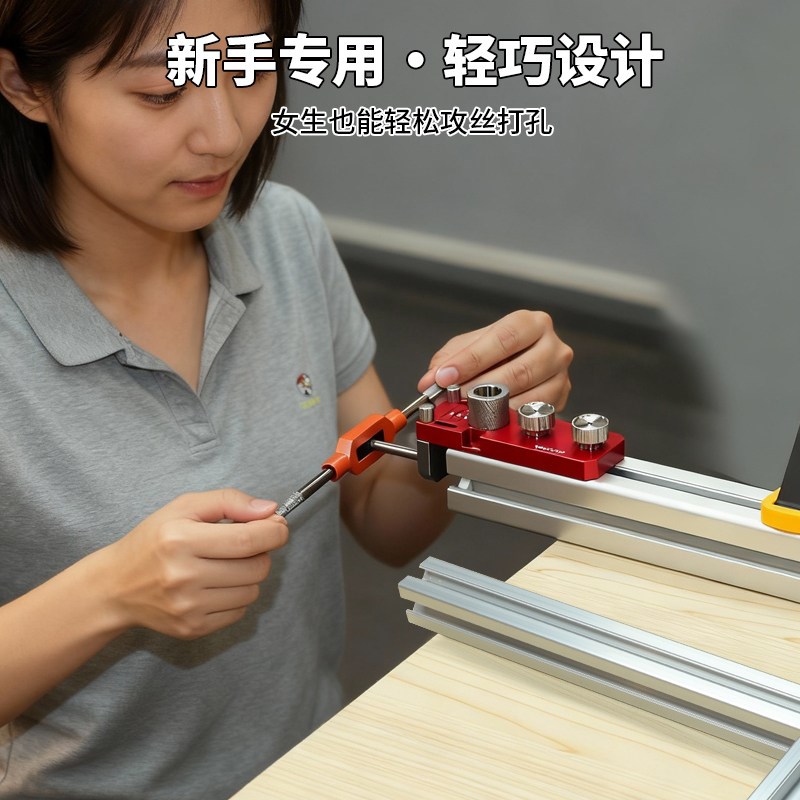 RUITOOL瑞图铝型材开孔器M6M8攻丝辅助器打通孔沉头螺丝diy配件