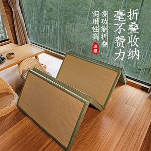 日式榻榻米垫可折叠床垫双面蒲草地垫午休打地铺睡垫茶室地毯加厚