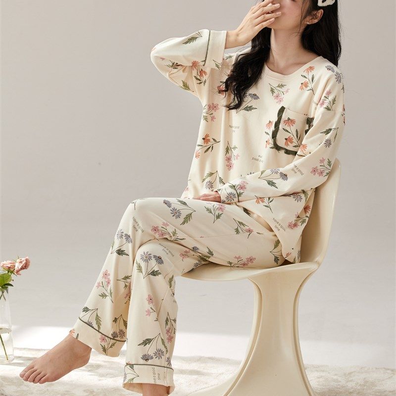 2025年春秋季新款妈妈高级感女士睡衣家居服时尚透气长袖两件套,女士内衣/男士内衣/家居服,睡衣/家居服套装,淘宝优惠券,粉丝福利购,淘宝优惠卷