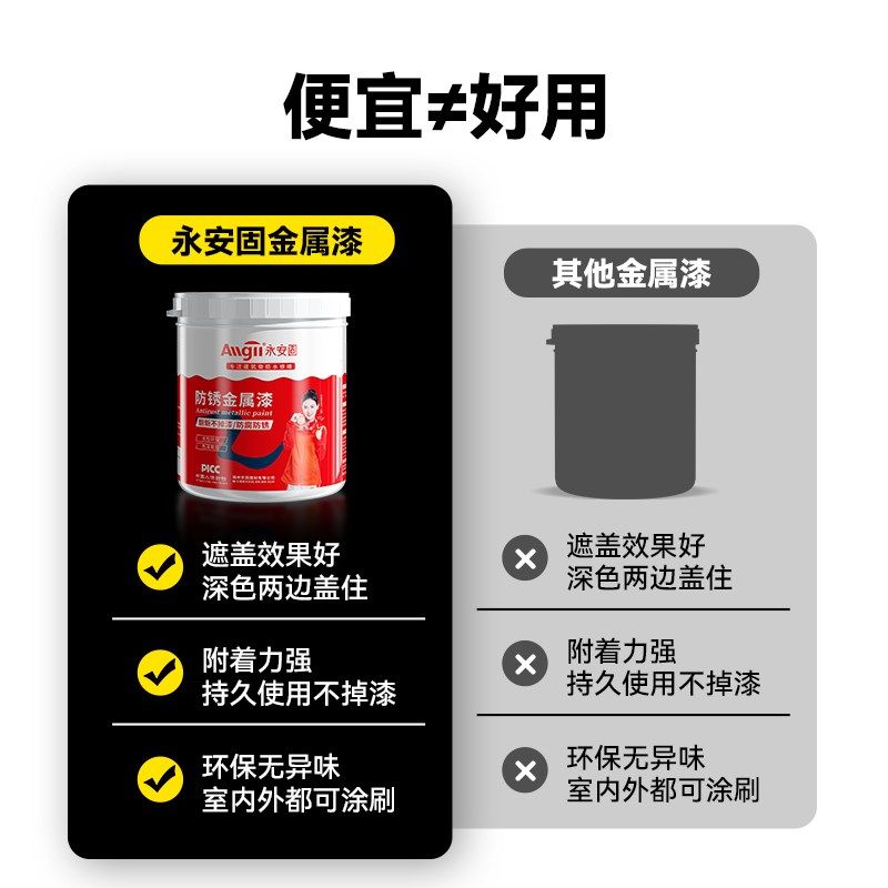 黑色金属漆防锈水性油漆漆哑光磨砂改色黑漆修补小瓶家用自刷涂料,基础建材,金属漆,淘宝优惠券,粉丝福利购,淘宝优惠卷