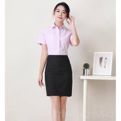 高档新款光银行衬衫装女衬工衣光大行大服细条纹制服长短袖工作服