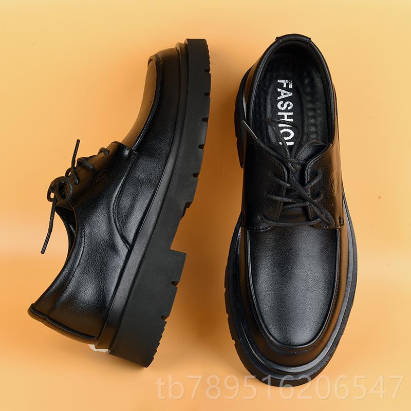 高档休闲皮男鞋男2款脚宽大头英伦黑色商务正装士皮软底204新款软