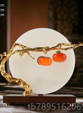 高档中新式客厅摆件高端大气玉公石平安扣家居酒电视柜办室软装饰