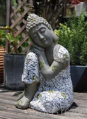 高档花园摆件庭院饰雕像农家乐摆禅意佛像园艺装别墅外创意小院子