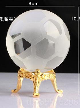 高档欧黄式水晶球球仪艺摆件客厅地装饰品足球家居办公室礼品手工