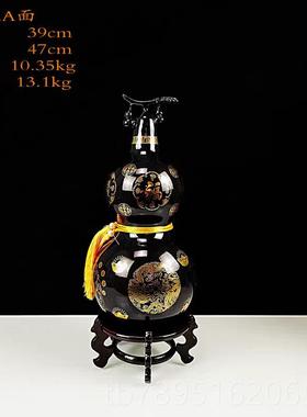 高档泰山墨玉葫芦品厂家 关客公厅办室摆件礼补角旺财玄乔迁开业