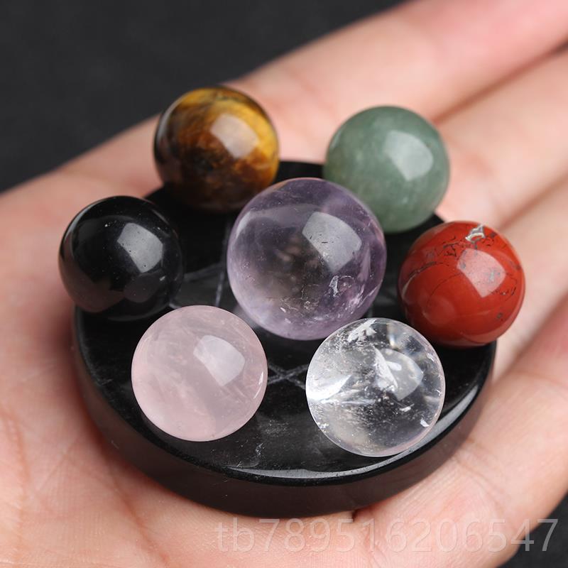 高档天彩水晶七星你阵迷水晶原石五行七星阵办公室家居然摆七件