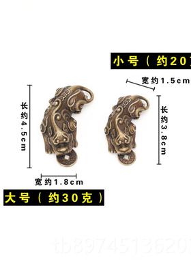 正品宝纯黄铜复古貅风水摆件 貔招财进瑞吉祥天禄 迷你兽铜钱小百