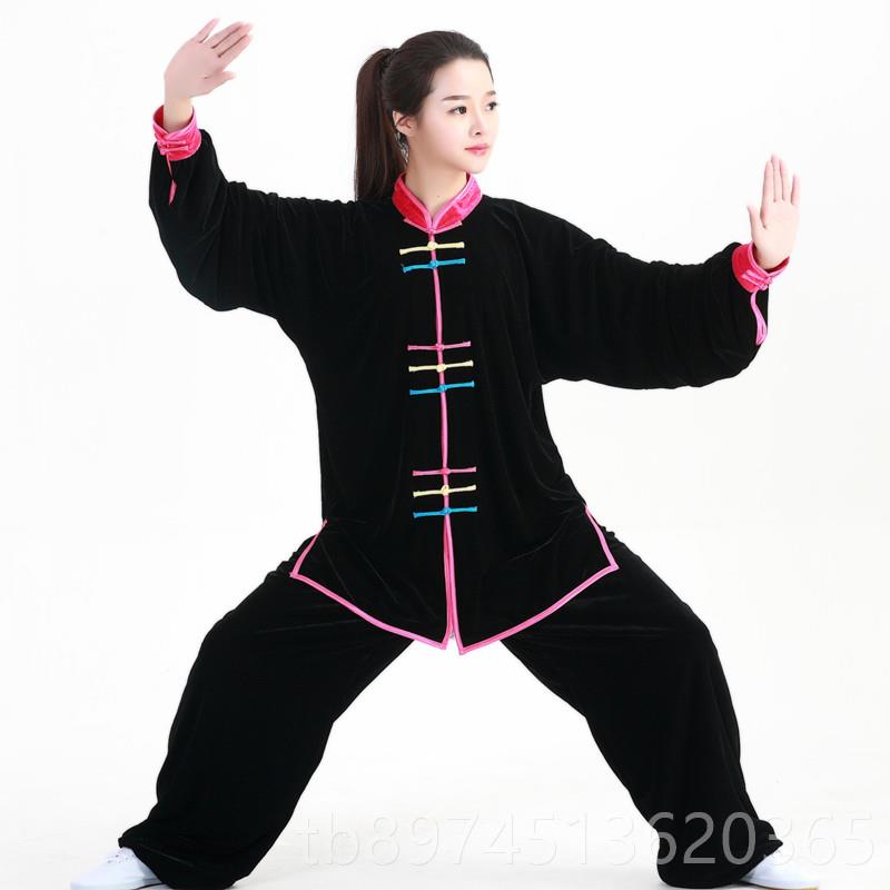 正品新品太极服金丝绒冬厚保暖南加韩绒不倒绒晨练练功武术款服男