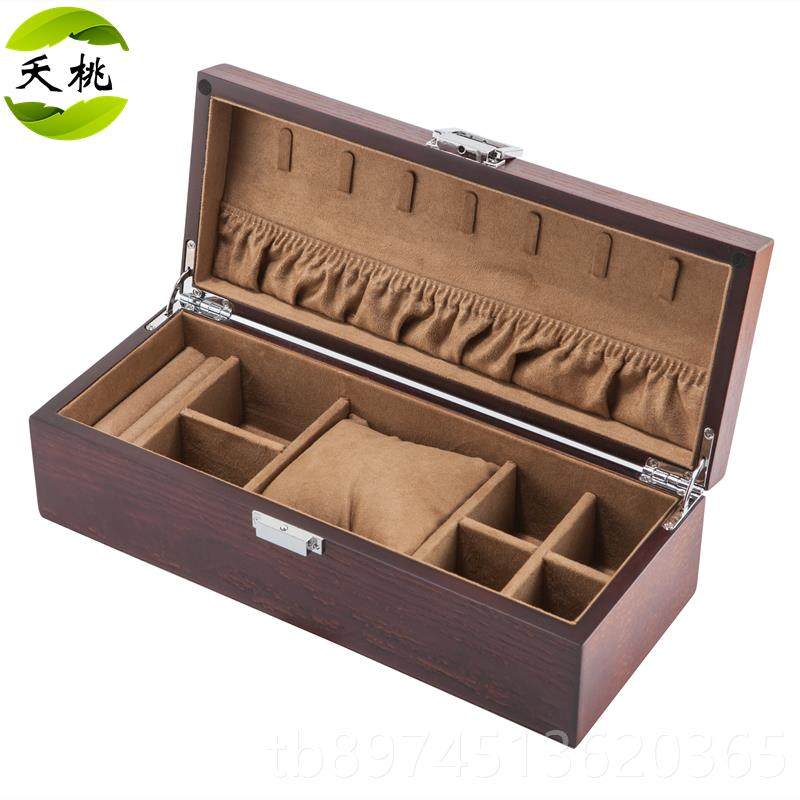 正品桃（饰品）质欧夭式水曲柳锁扣式木饰盒手表首珠宝手镯收纳收,饰品/流行首饰/时尚饰品新,首饰盒,淘宝优惠券,粉丝福利购,淘宝优惠卷