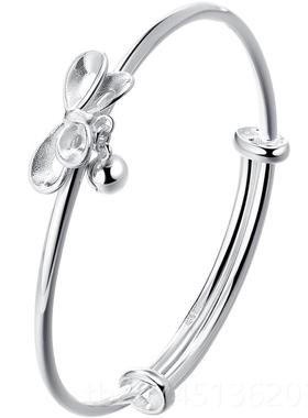 正品clect珂里蝶结手镯女纯银年轻蝴款银999足银镯子实心银饰生日