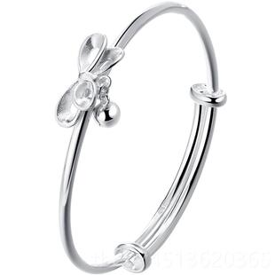 正品clect珂里蝶结手镯女纯银年轻蝴款银999足银镯子实心银饰生日