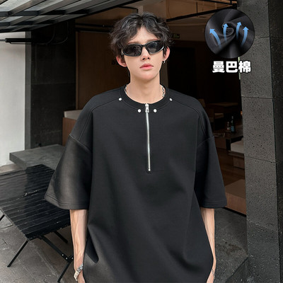 2026夏季新款曼巴棉复古宽松铆钉短袖T恤T5183特P28建议零售价68