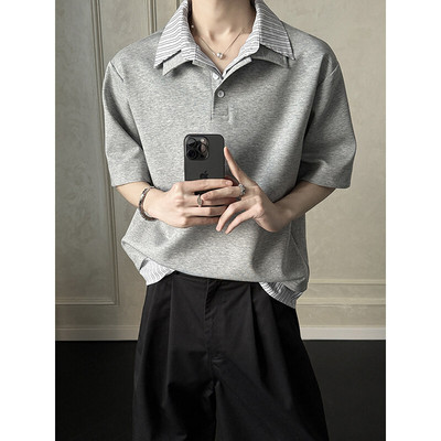 2026夏季新款潮流假两件曼巴棉短袖T恤男DT6247特P35建议零售价88