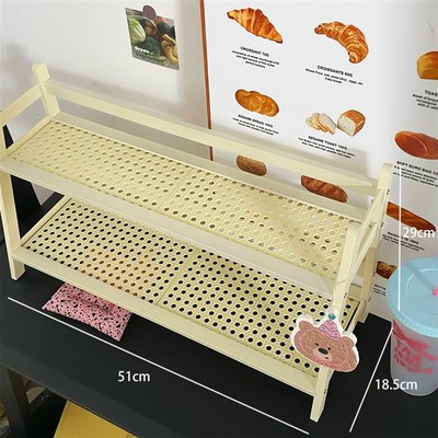 中古双层杯架实木桌面置物架家居厨房茶具水杯收纳架子客厅整理架
