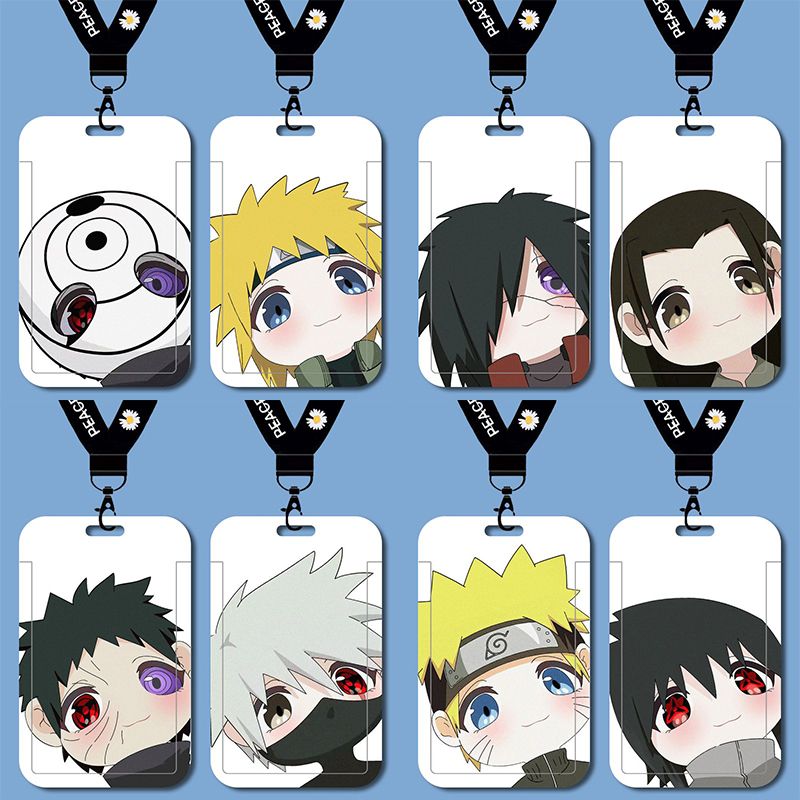 火影忍者波风水门斑千手柱间卡套校牌学生校园卡门禁卡公交地铁卡水卡带挂绳钥匙扣保护套厂牌套校牌定制