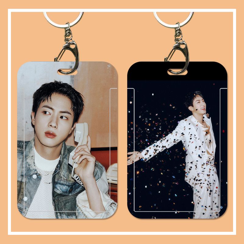 BTS金硕珍饭卡卡套定制带挂绳校牌定制工厂牌电梯钥匙扣卡套一体