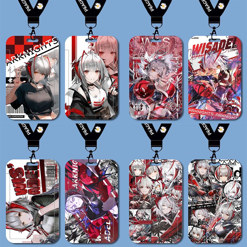 明日方舟维什戴尔学生卡套校牌饭卡校园卡公交卡水卡滑盖式硬卡套水卡带挂绳钥匙扣保护套厂牌套校牌定制