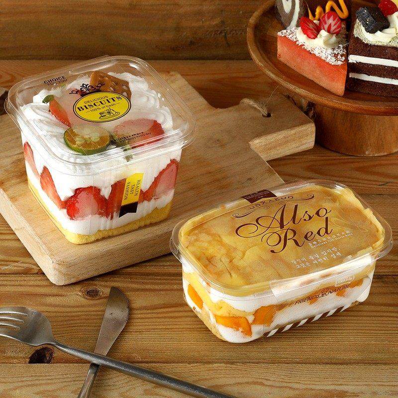 千层水果蛋糕盒子塑料打包食品保鲜盒 一次性便当慕斯豆乳点心盒