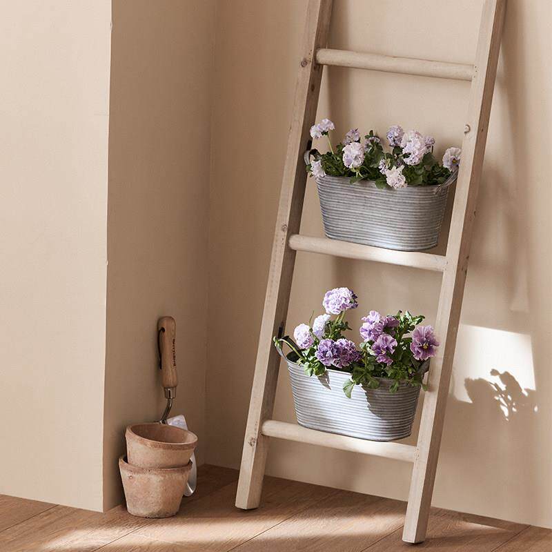 木质梯子花盆装饰架落地实木绿植花盆架置物架室内阳台铁艺花架子