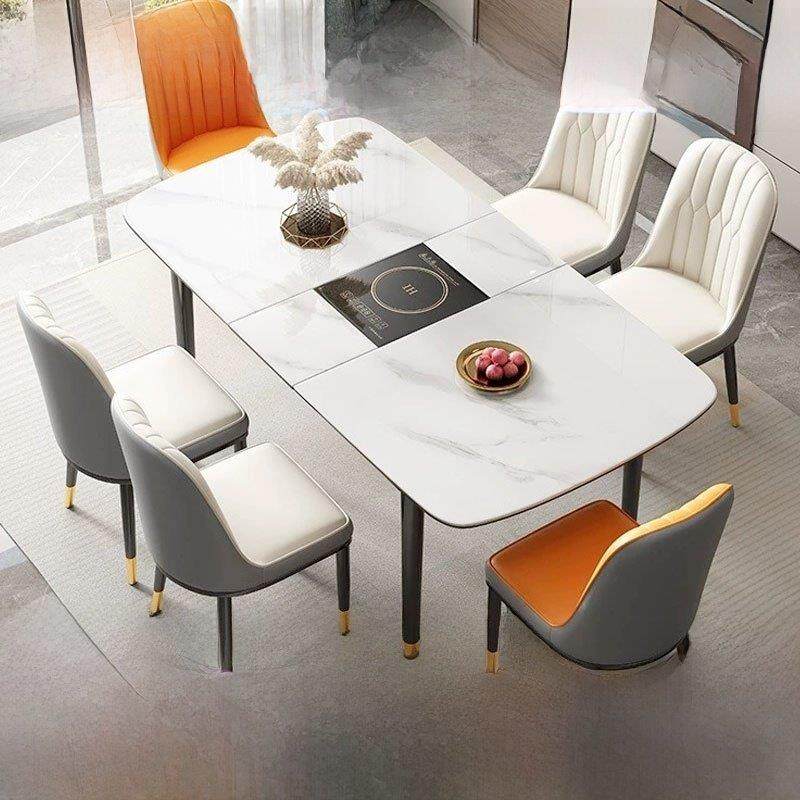 轻奢岩板餐桌椅组合可伸缩折叠带电磁炉小户型长方形实木饭桌子,住宅家具,岩板餐桌,淘宝优惠券,粉丝福利购,淘宝优惠卷