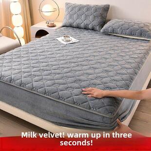 定制牛奶绒床笠1.1*1.3*1.4*1.6*1.9*2m夹棉床罩三件套床垫保护套