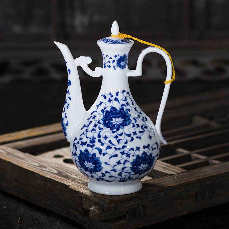 陶瓷酒壶家用套装大容量烈酒壶清酒具青花瓷釉下彩景德镇制中式壶,餐饮具,家用酒壶,淘宝优惠券,粉丝福利购,淘宝优惠卷
