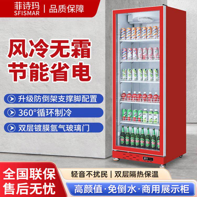 啤酒展示柜网红酒柜饮料柜冷藏立式冰柜大型单门双门酒吧商用冰柜