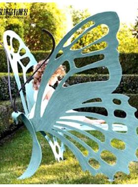 户外园林景观雕塑铁艺蝴蝶椅摆件公园社区草坪创意小品样品屋展示