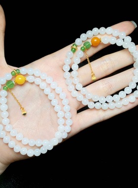 云上叙7 DS79214-和田玉DIY多圈手串-多样性发其一-5.5mm（甄选）