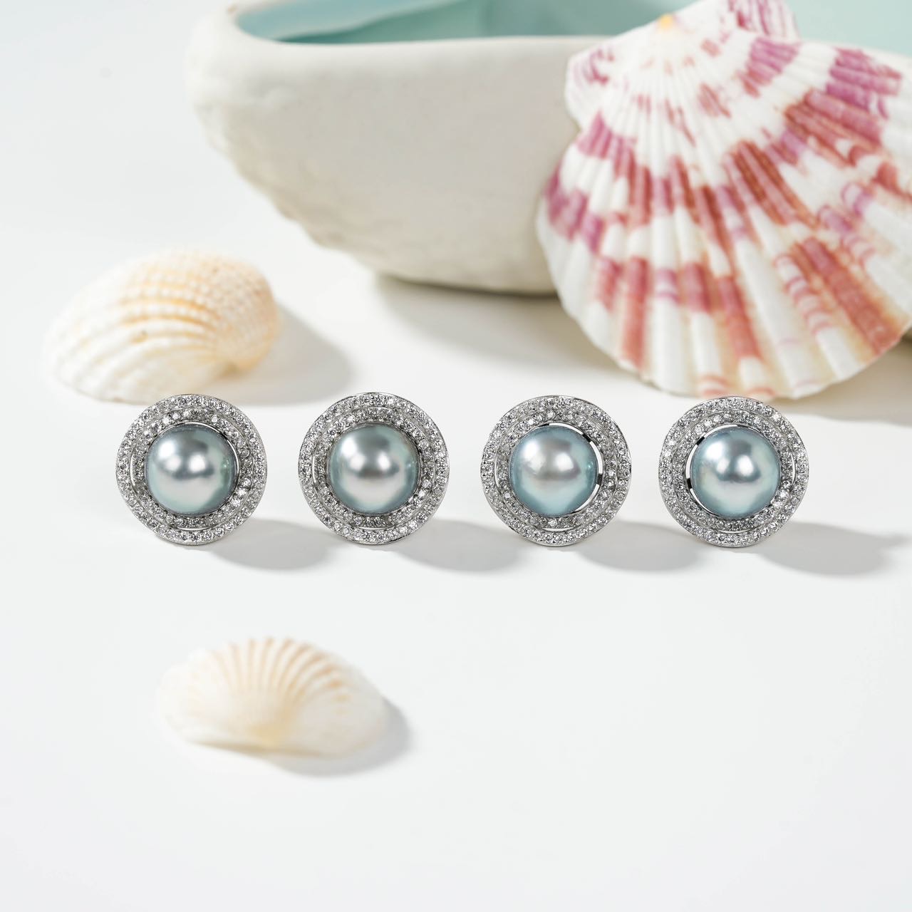 云上叙S925银海水珍珠耳钉-多样性发其一-8mm-V50313-E（商城）